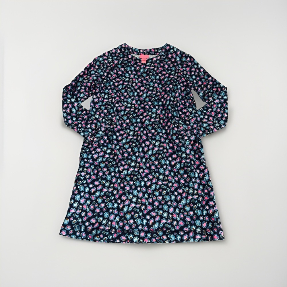 Lilly Pulitzer Girls XL Mini Beachcomber Dress Floral Animal Navy Pink 12-14